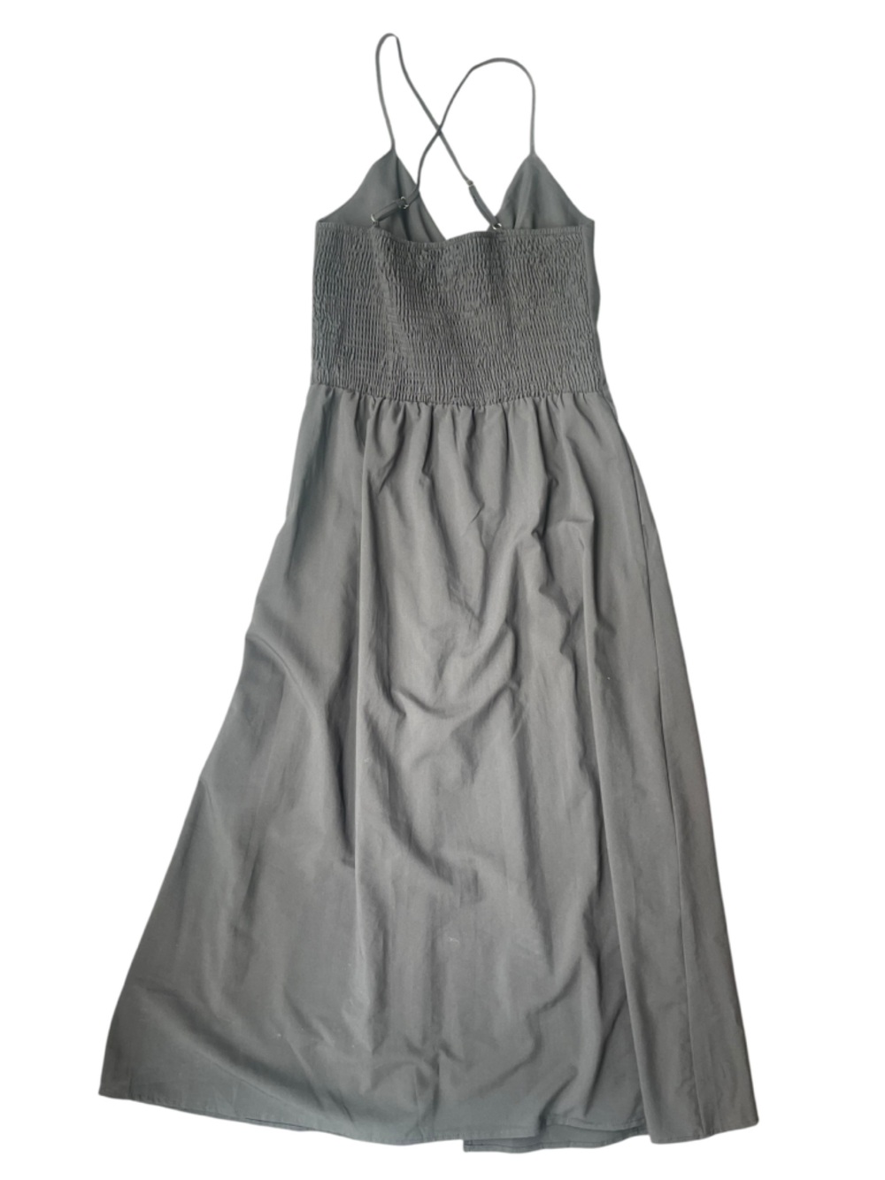 Black Spaghetti Strap Cutout Maxi Dress A-Line Slit Beach Vacation Sundress - M - Picture 7 of 11
